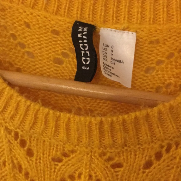 Divided orange loose-knit eyelet sweater - Picture 2 of 5